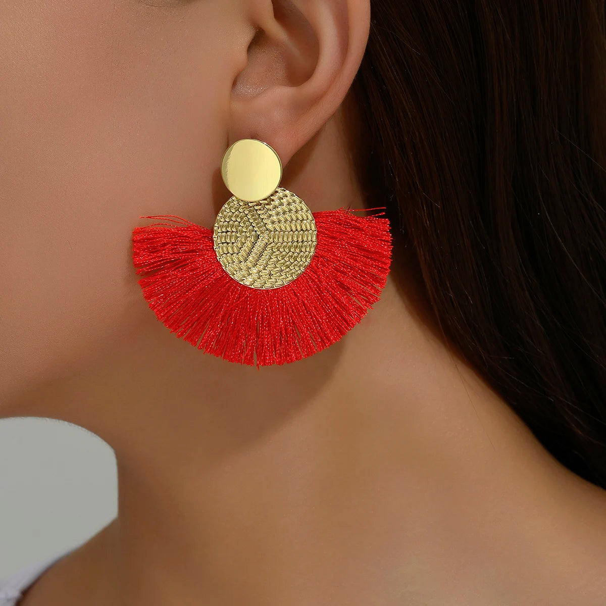 Fashion Bohemian White Tassel Dangle Earrings