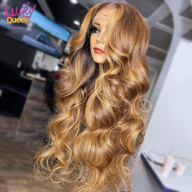“Dimi” Honey Blonde Body Wave Lace Front Wig