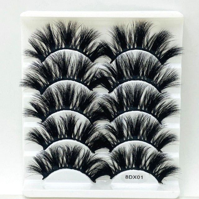 5Pair Fluffy Lashes 25mm 3d Mink Lashes