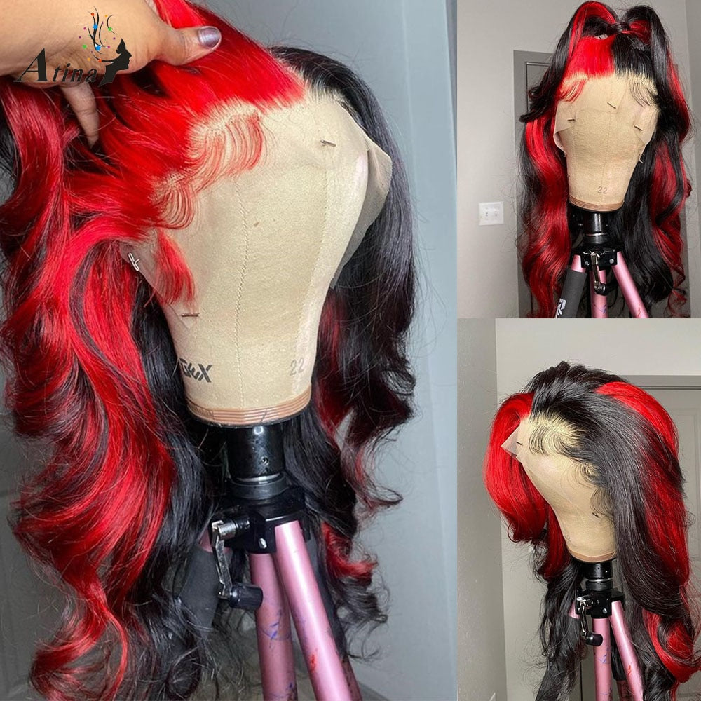 "Trippy" Ombre Half Colored  Glueless HD Transparent Wig