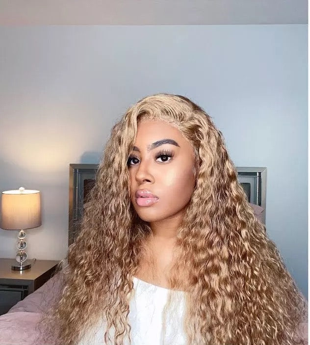 "Aliza" Long Kinky Curly HD 13x6 Highlight Wig