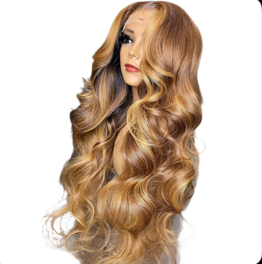 “Dimi” Honey Blonde Body Wave Lace Front Wig