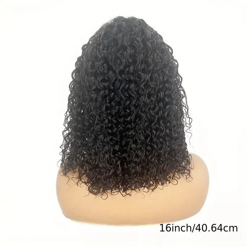 "Hermanie" Kinky Curly edge Wigs Short Bob 13x4 Lace Front Wig PrePlucked Baby Hair