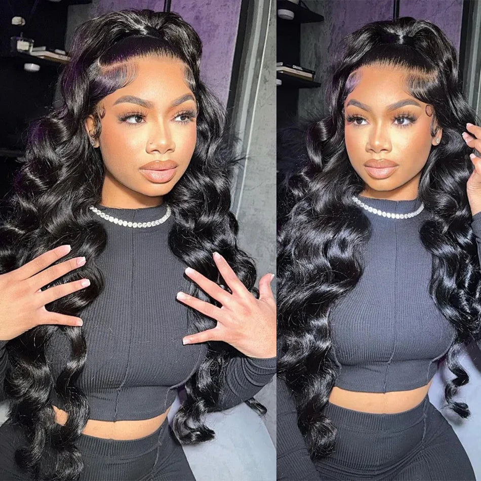 Brazilian Body Wave 3 Bundles  With Frontal 13x4 Transparent Lace Frontal