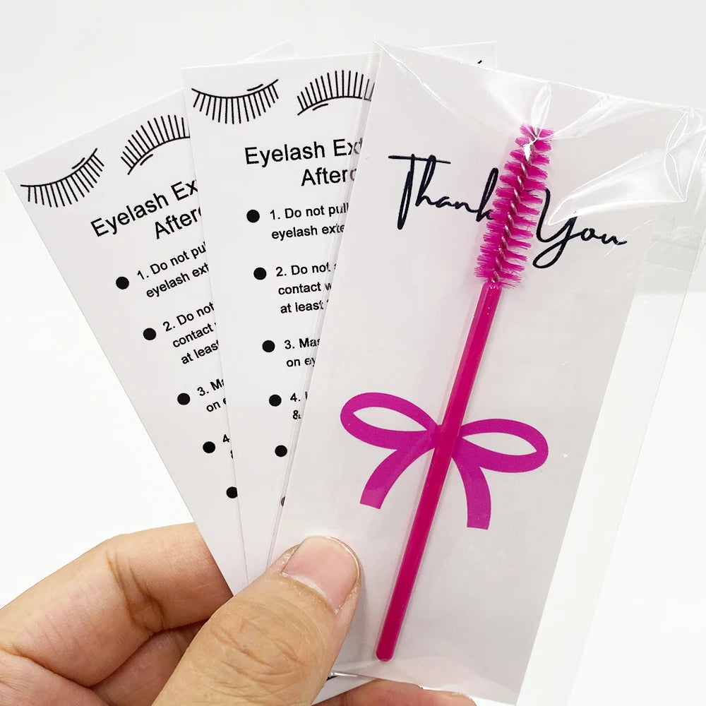 30/50 Pcs Lashes Aftercare Cards With Packaging Bags Wholesale Eyelash Extension Salon Gift Idea Lash Artist Business Tools