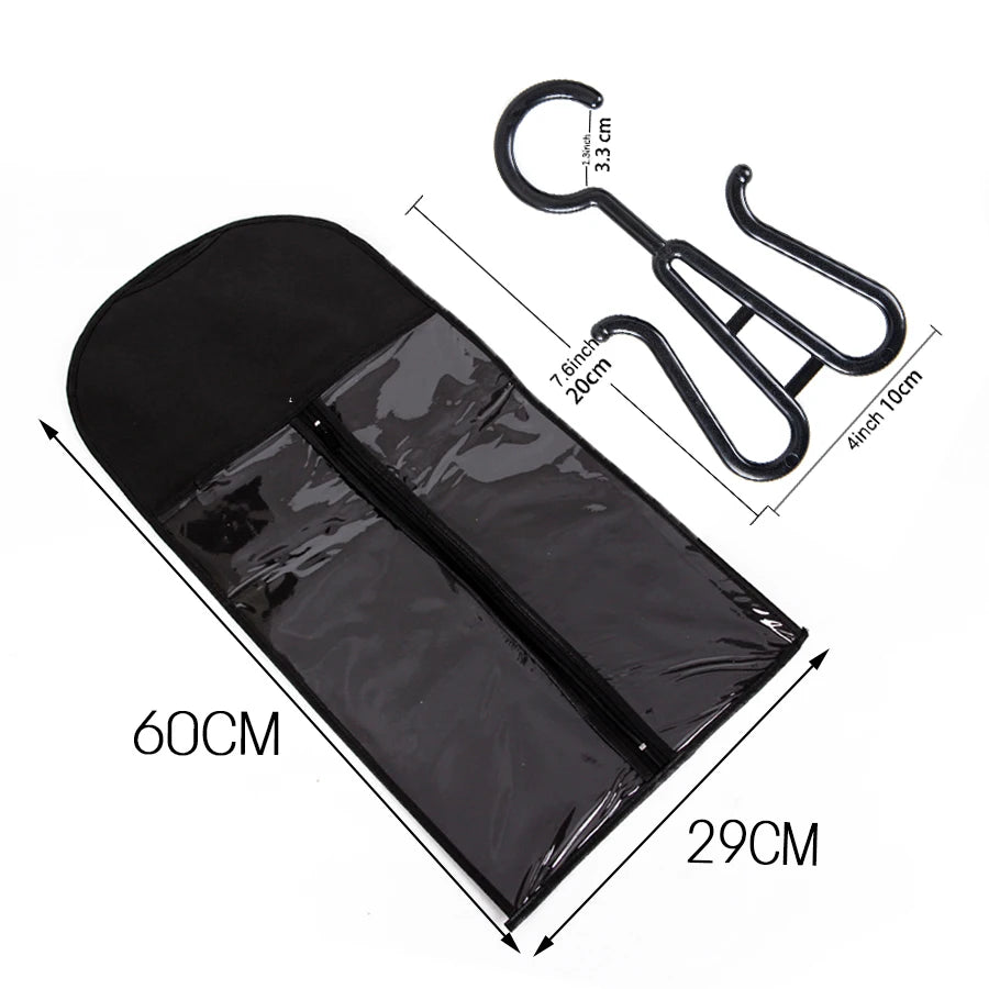 5/10 Set Long Wig Storage Bag Holder Case Hair Extensions Storage Bag With Hanger For Wig Hair Extension Storage Bag With Hanger