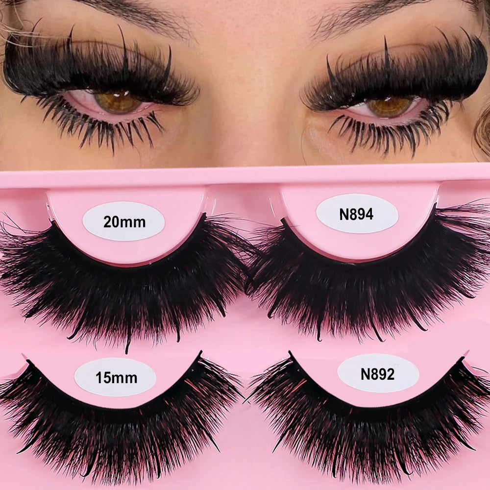 Wispy Thick Natural Fluffy Mink Full  Strip Lashes