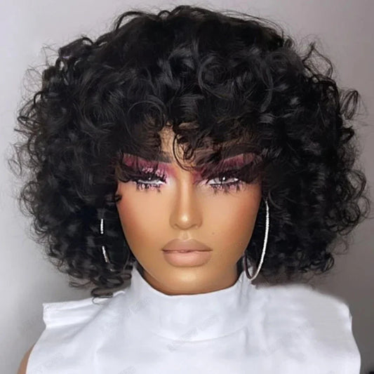 "Call me Rose" Short Curly Bouncy Wig with Bangs