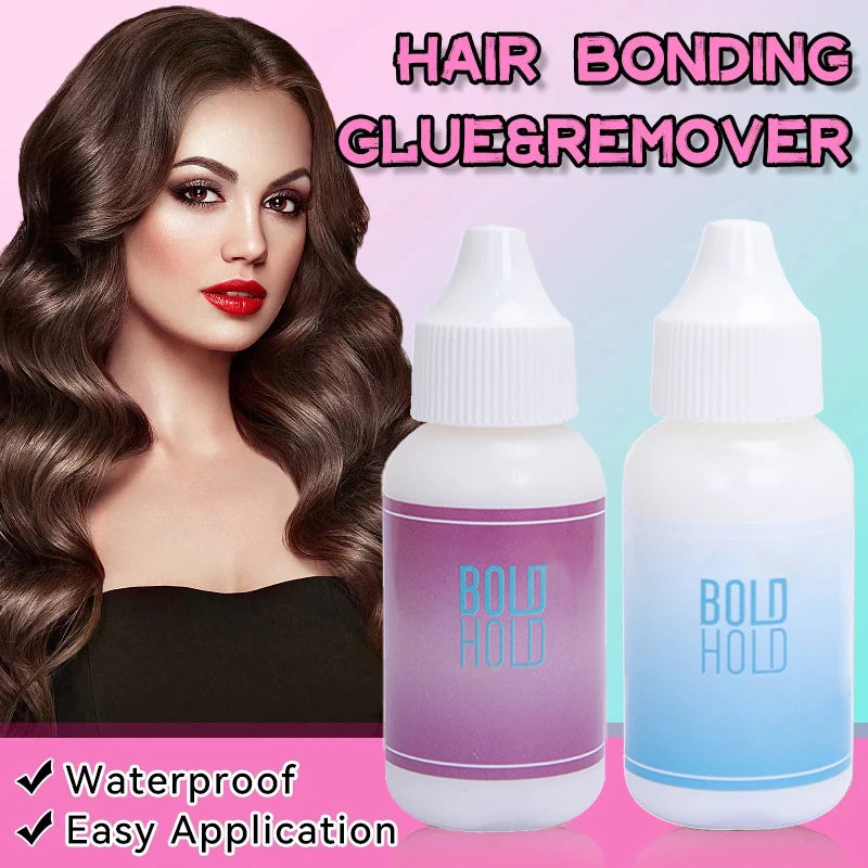 Wig Adhesive Bold Hold Lace Glue for Wigs Extreme Hold Hair Replacement Adhesive for Toupee Systems+HD Wig Caps Stocking Caps