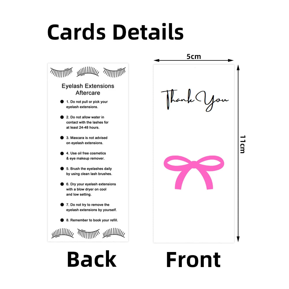 30/50 Pcs Lashes Aftercare Cards With Packaging Bags Wholesale Eyelash Extension Salon Gift Idea Lash Artist Business Tools