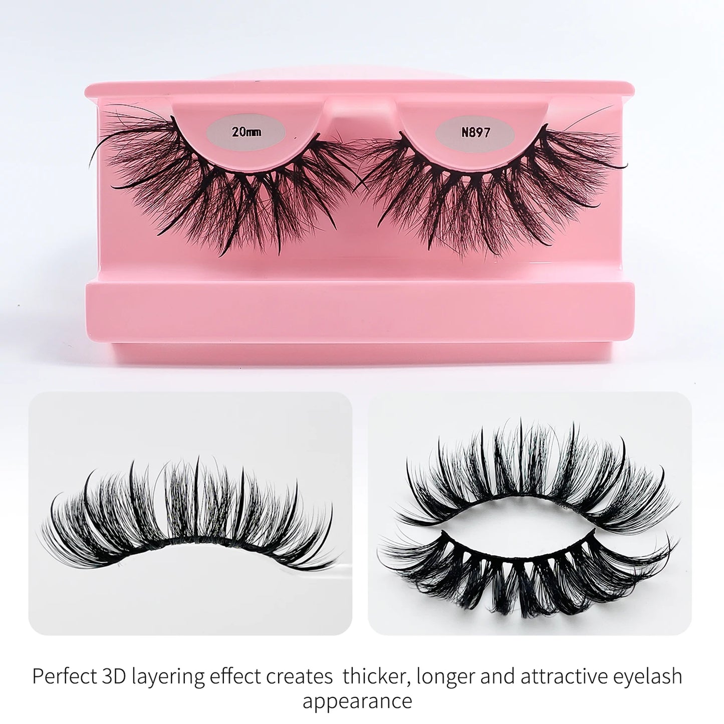 Wispy Thick Natural Fluffy Mink Full  Strip Lashes