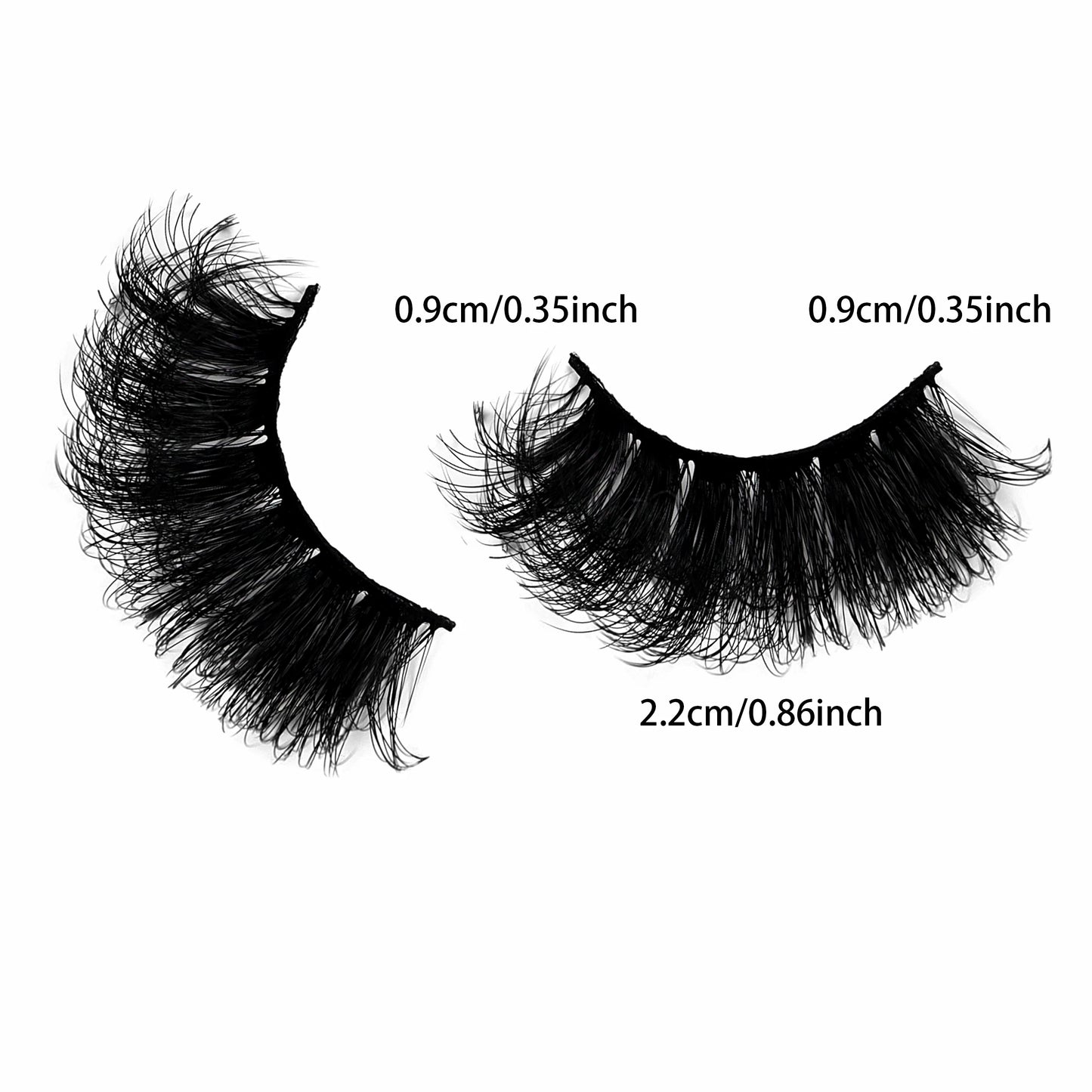 Fluffy  Cat-Eye Look 8D Volume Fake Eyelash Strips 5 Pairs Pack