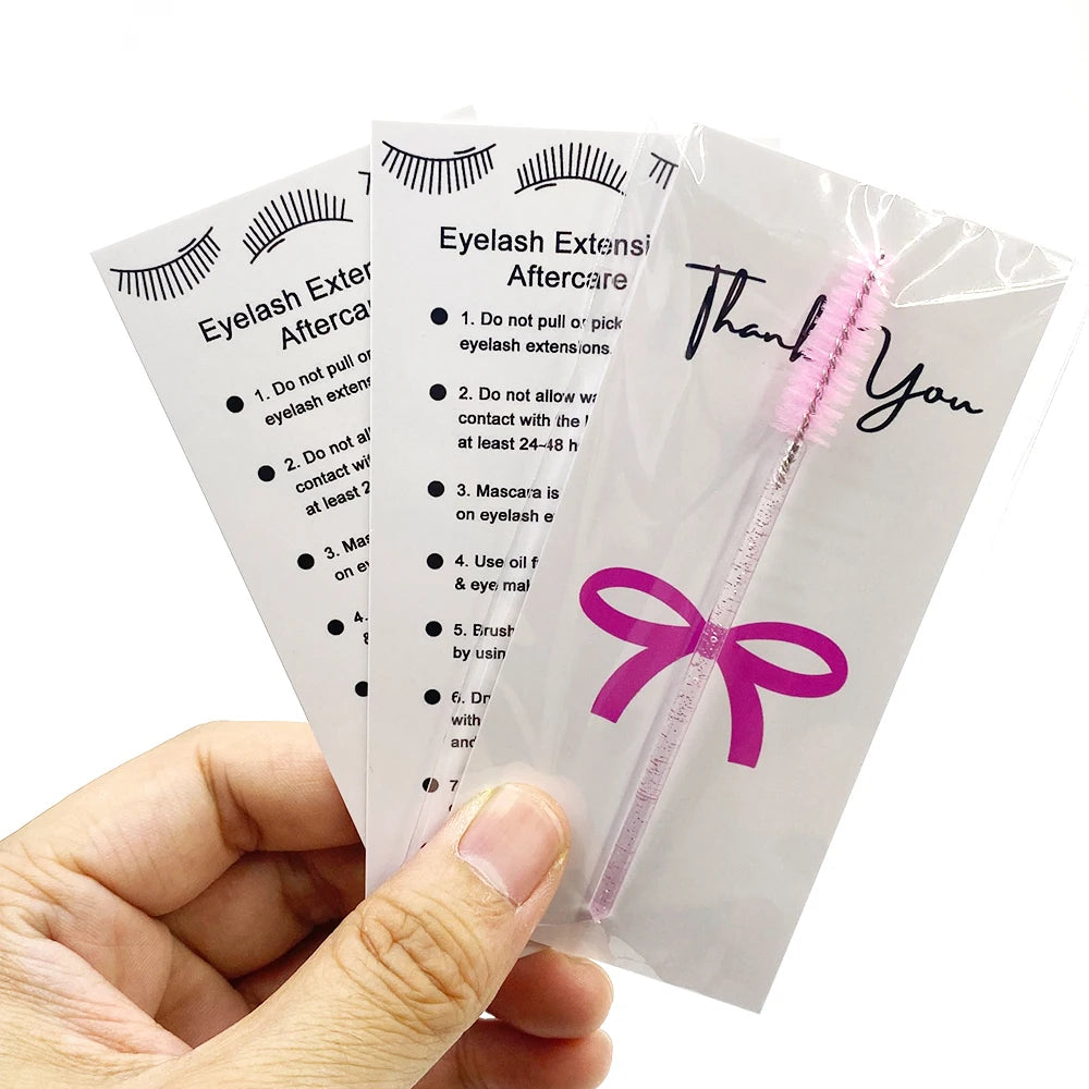 30/50 Pcs Lashes Aftercare Cards With Packaging Bags Wholesale Eyelash Extension Salon Gift Idea Lash Artist Business Tools