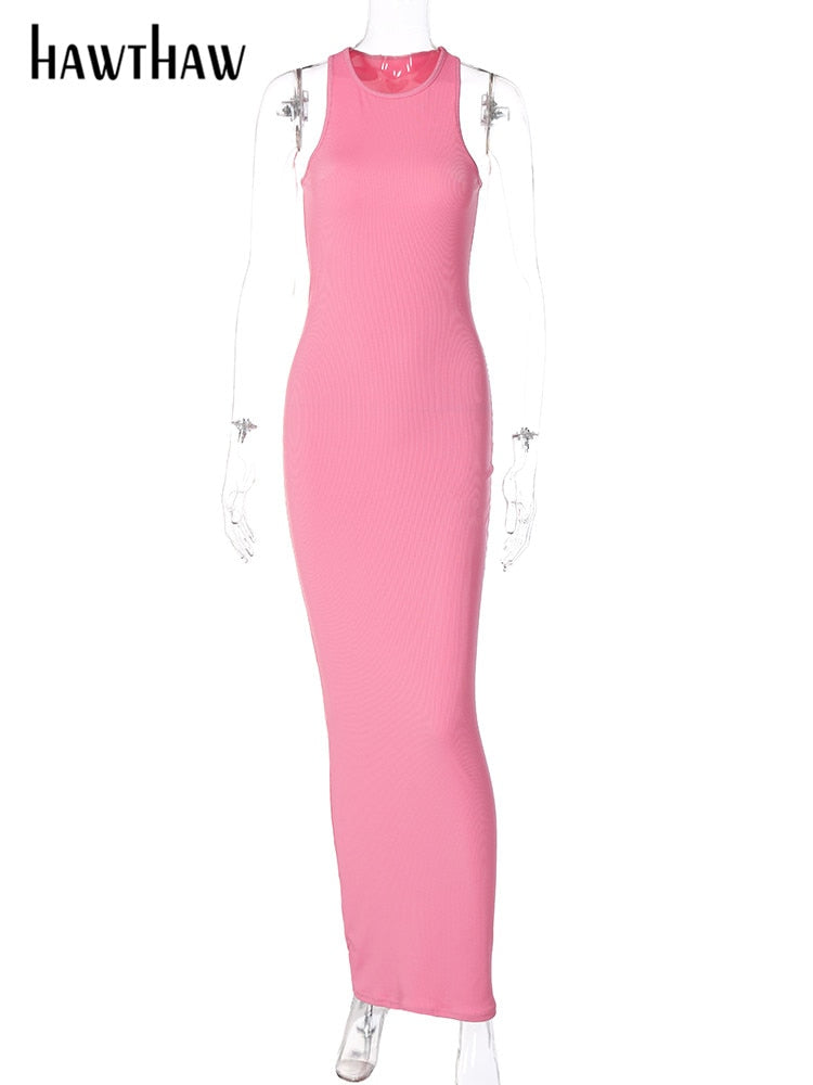 "On my Bodi" Sleeveless Streetwear Bodycon  Pencil Long Dress