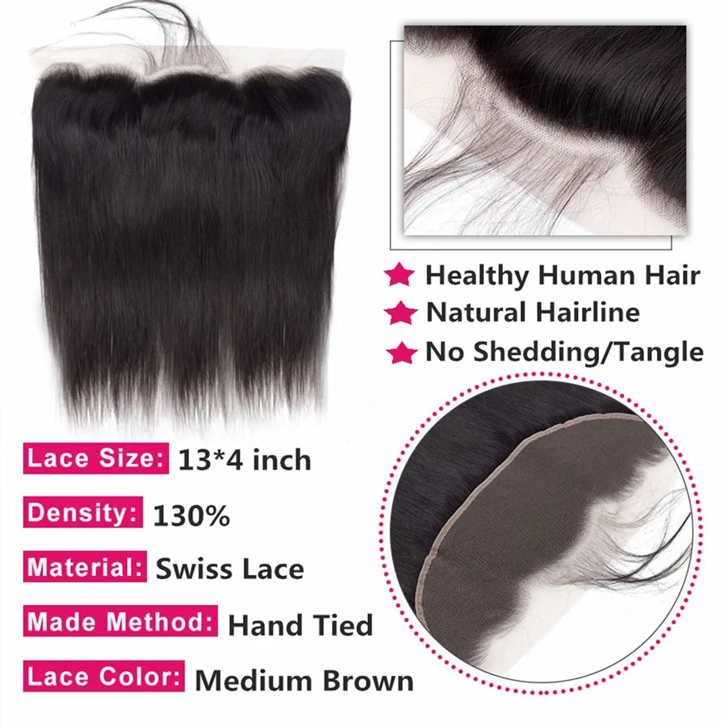 Bone Straight Brazilian Hair Bundles With 13x4 HD Lace Frontal