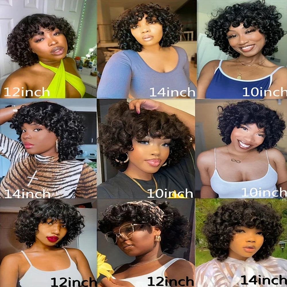 "Call me Rose" Short Curly Bouncy Wig with Bangs