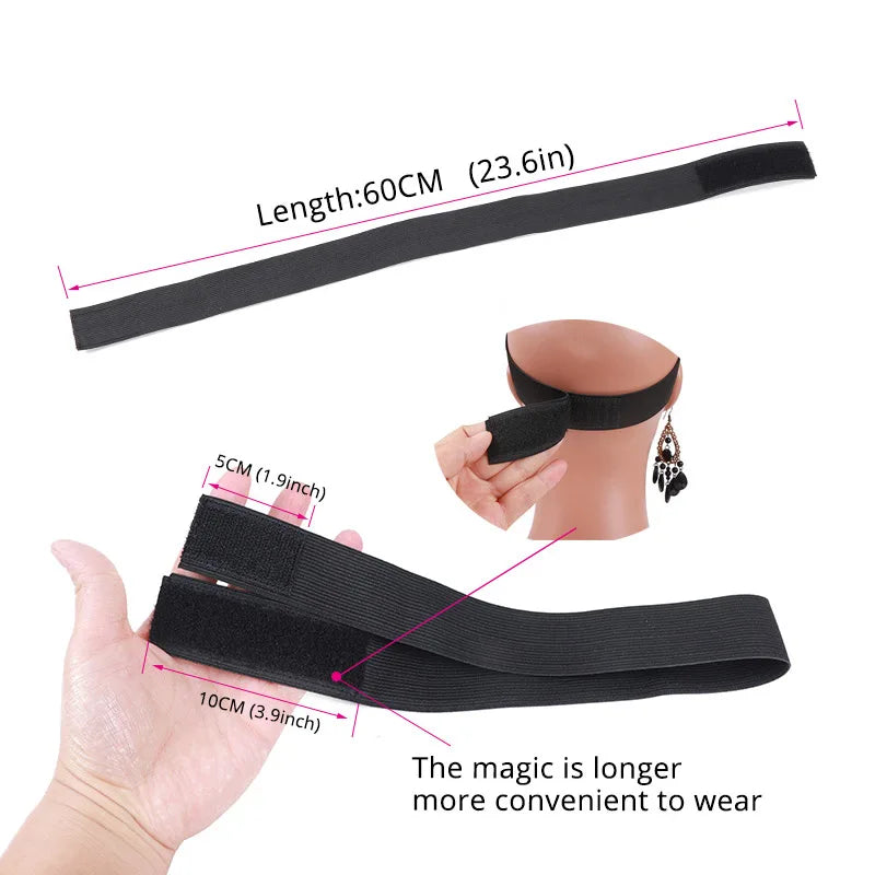 Wig Melt Band 1/3Pcs Frontal Band For Edges With Heart Ear Covers Melt Band With Large Ear Protector Edge Band For Wig 60Cm