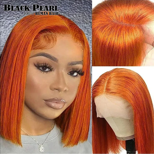 Ginger Lace Front Human Hair Wigs Glueless Wig Short Bob Wig Lace Front Human Hair Wig Pink 613 Blonde Bob Hair Wig Human Hair