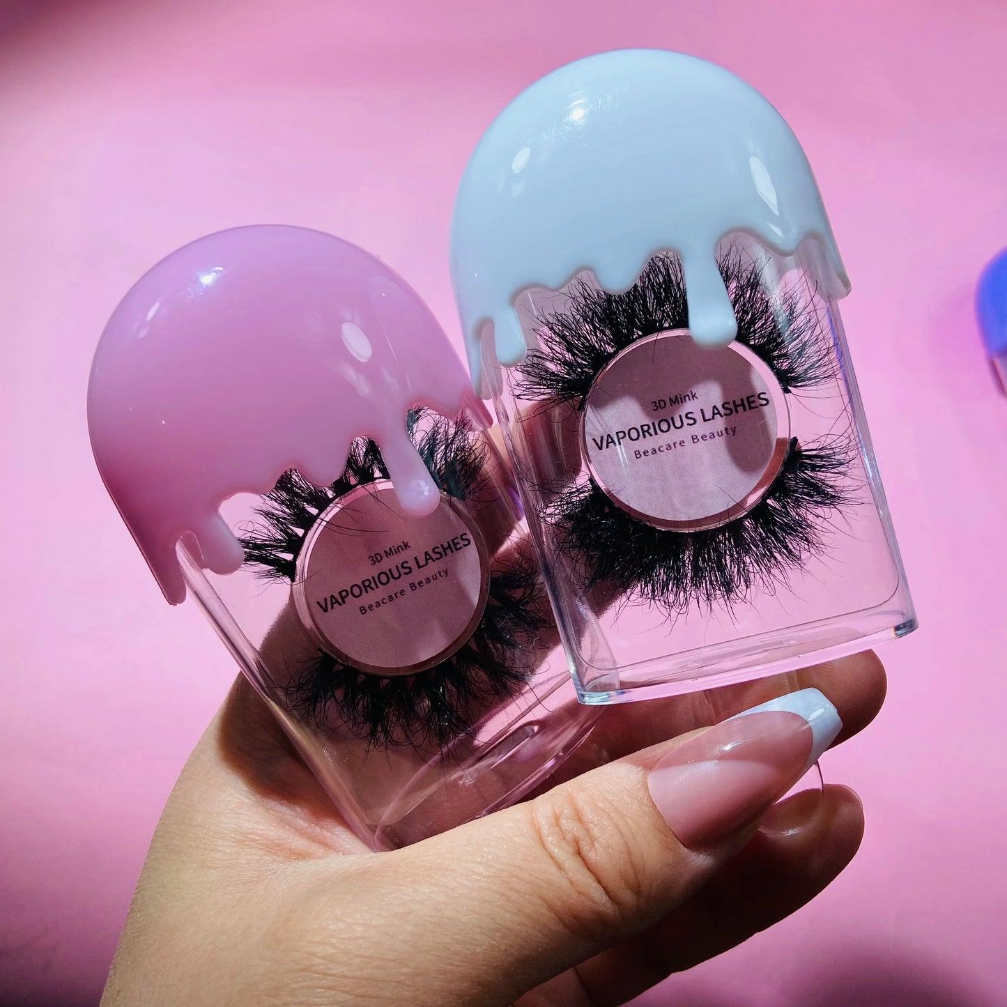 10Pcs Lash Boxes Packaging Wholesale Clear Ice Cream Box With Tray Private Label Empty Lash Case