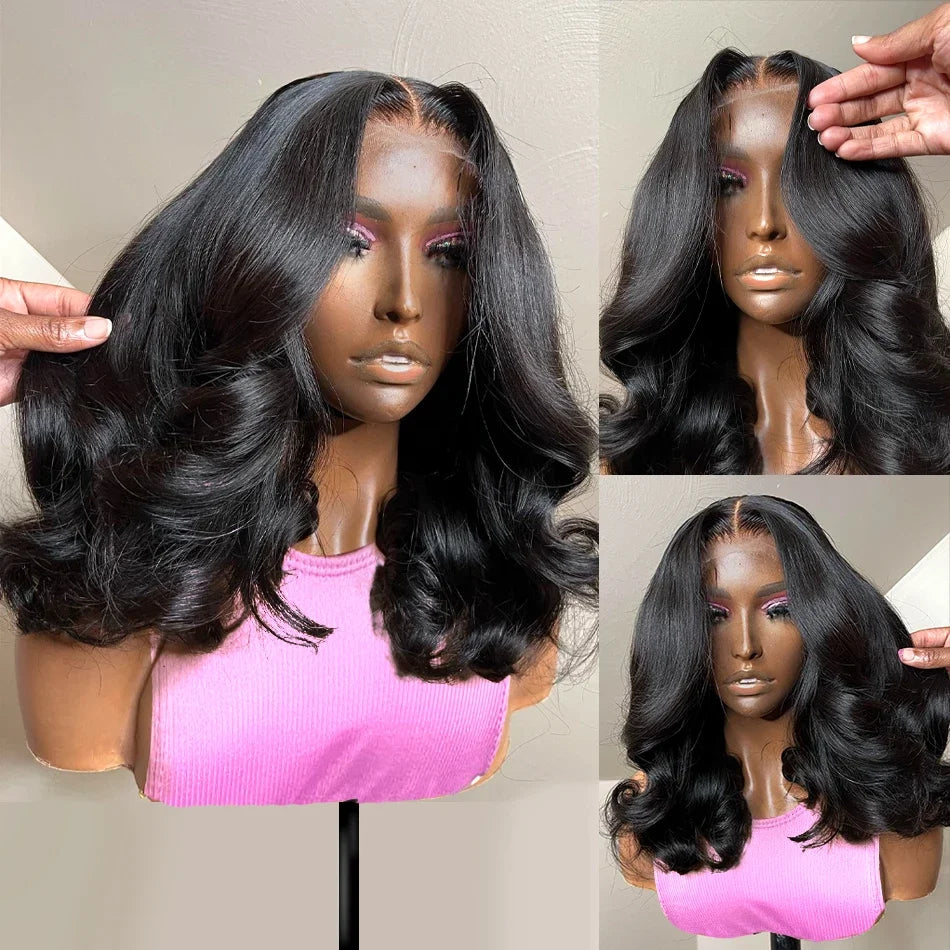 Lil "Ms.DoMyBigOne" 200% Density 13x4 Curly Short Bob Body Wave Lace Frontal Wig