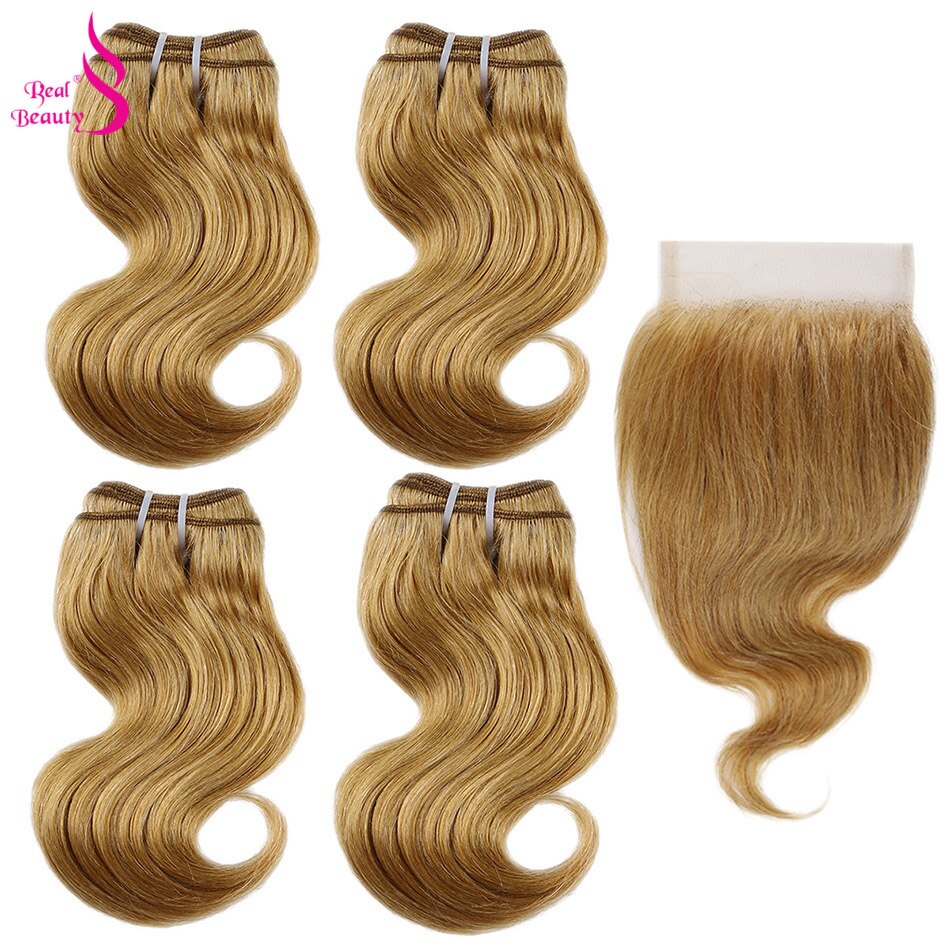 Real Beauty Brazilian Body Wave 4 Bundles With Closure