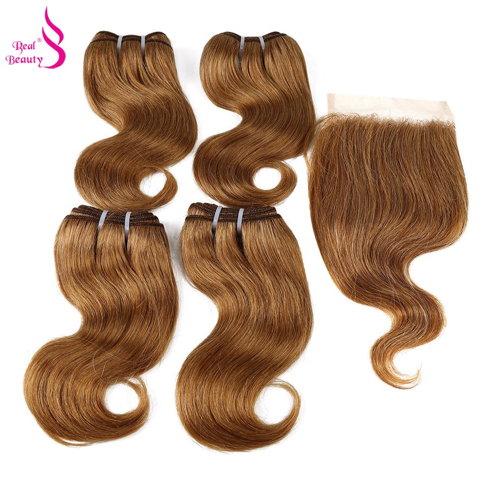 Real Beauty Brazilian Body Wave 4 Bundles With Closure