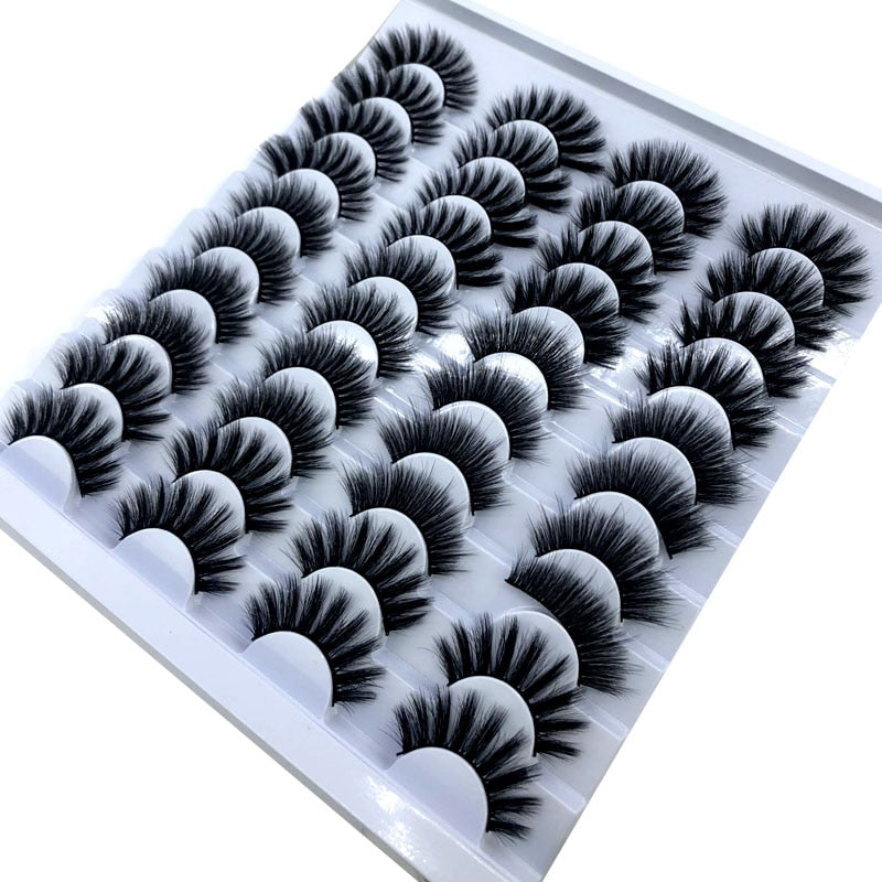 NEW 2-20 pairs 8-25mm fake Eyelashes 100% Mink Eyelashes Mink Lashes Natural Dramatic Volume Eyelashes Extension False Eyelashes