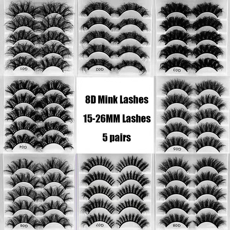 New 10/5 pairs Multipack 8-26mm mink lashes handmade