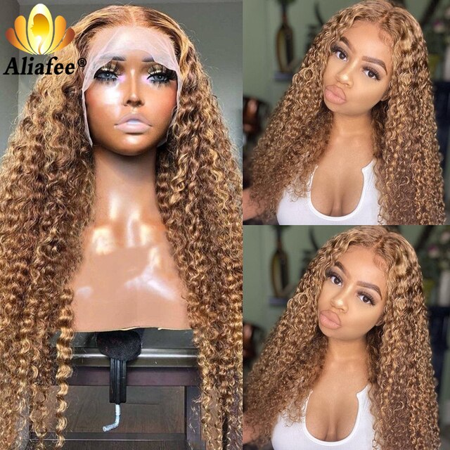 "Aliza" Long Kinky Curly HD 13x6 Highlight Wig