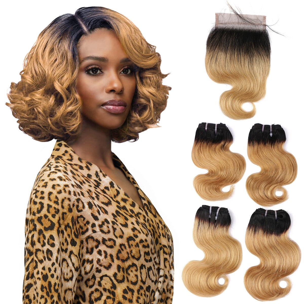 Real Beauty Brazilian Body Wave 4 Bundles With Closure