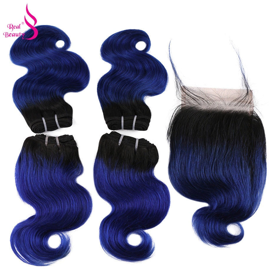 Real Beauty Brazilian Body Wave 4 Bundles With Closure