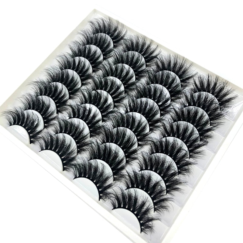 NEW 2-20 pairs 8-25mm fake Eyelashes 100% Mink Eyelashes Mink Lashes Natural Dramatic Volume Eyelashes Extension False Eyelashes