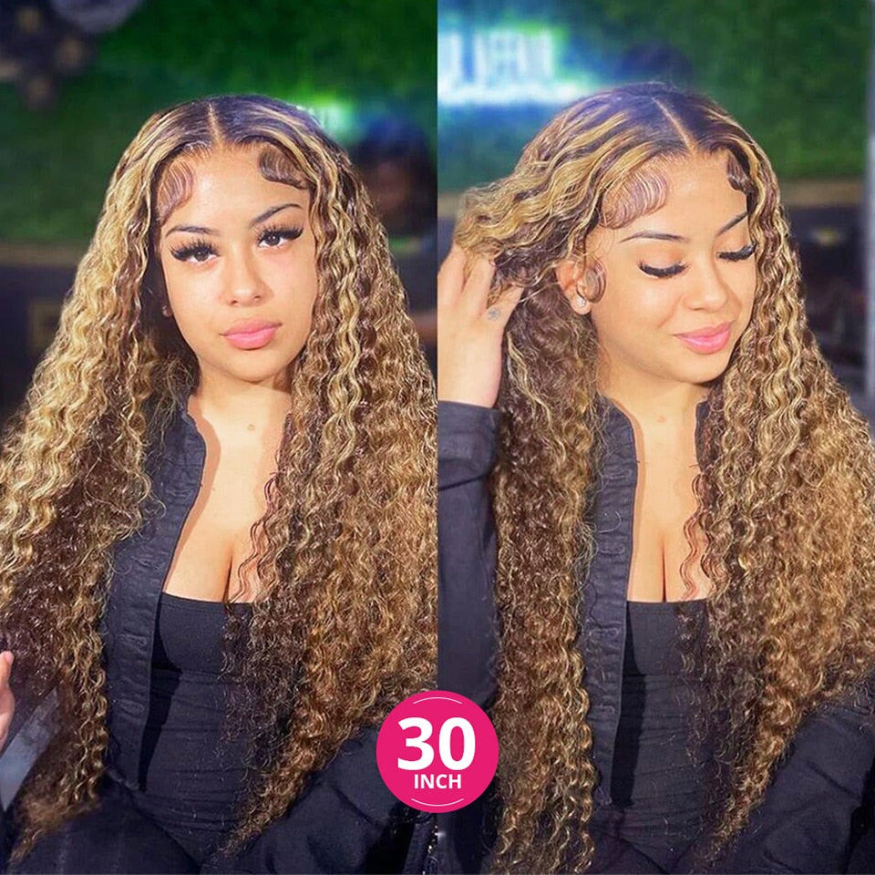 "YUMMY"Highlight  Deep  Water Wave Lace Front Wig