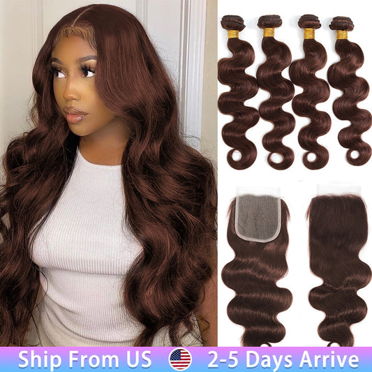 Brown / Blonde Ombre Bundles with a closure