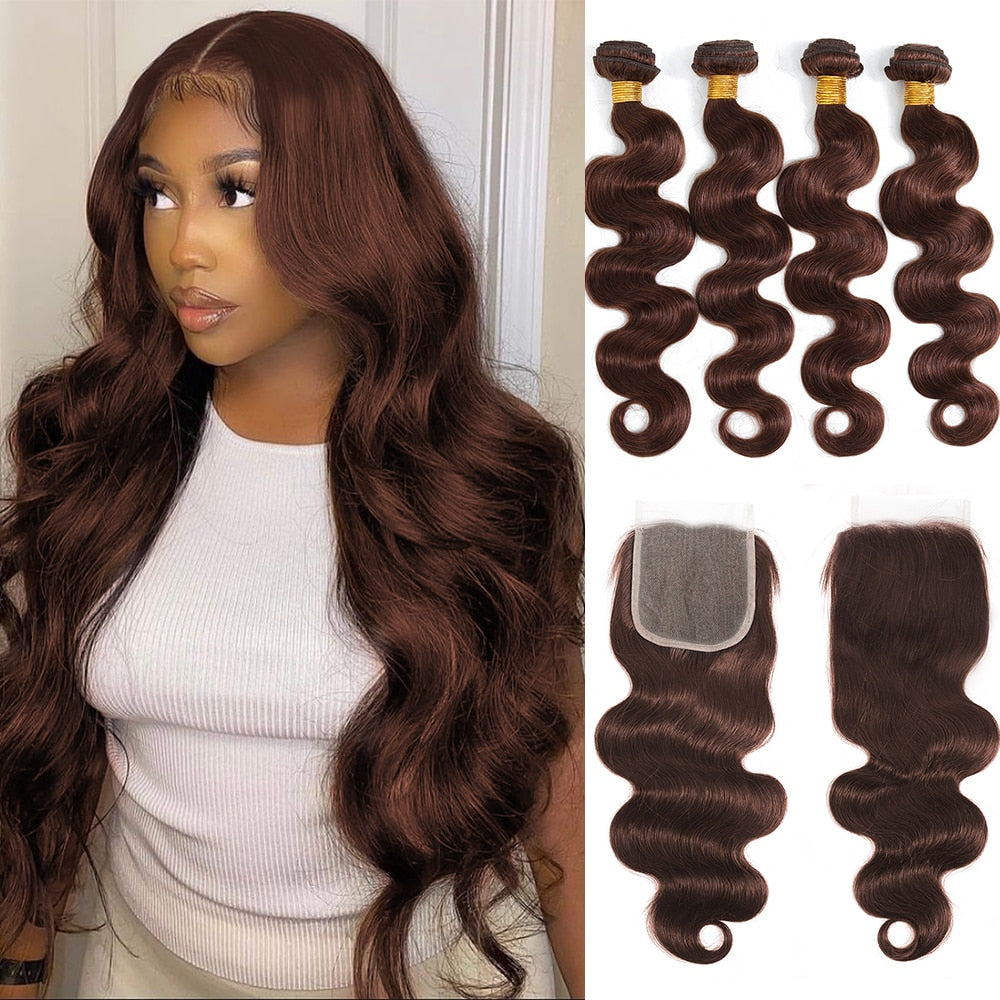 Brown / Blonde Ombre Bundles with a closure