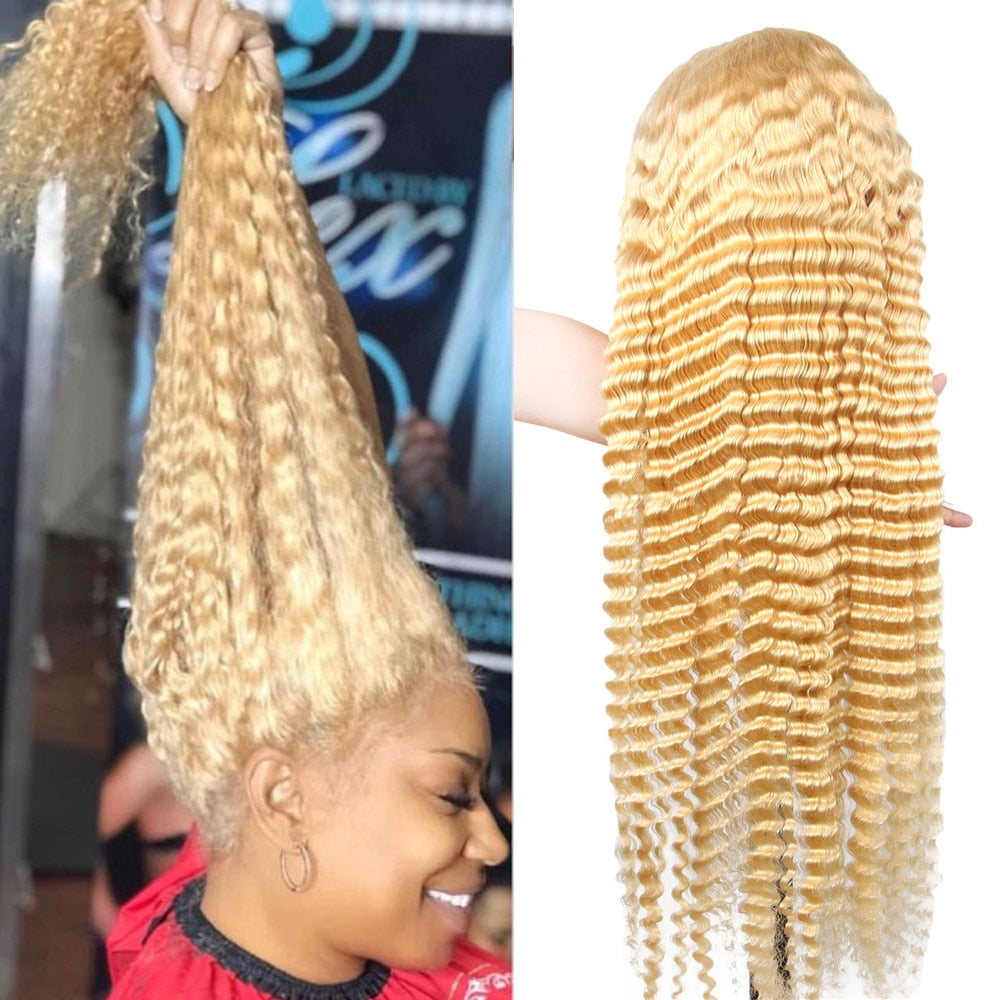 613 Blonde  Deep Wave  Wig