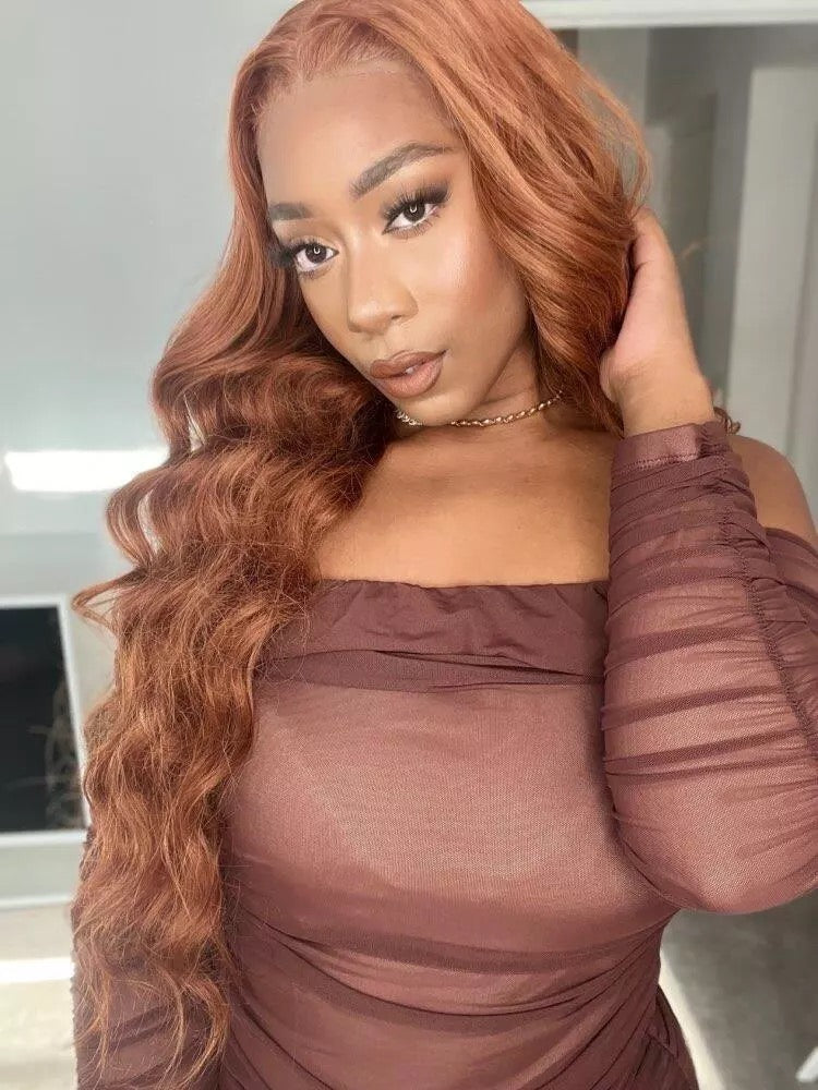 " MEECHI "13x6 Ginger Brown Body Wave Wig