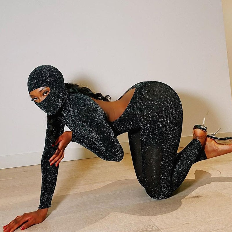 KimYe Long  Sleeve Backless Bodycon BodySuit